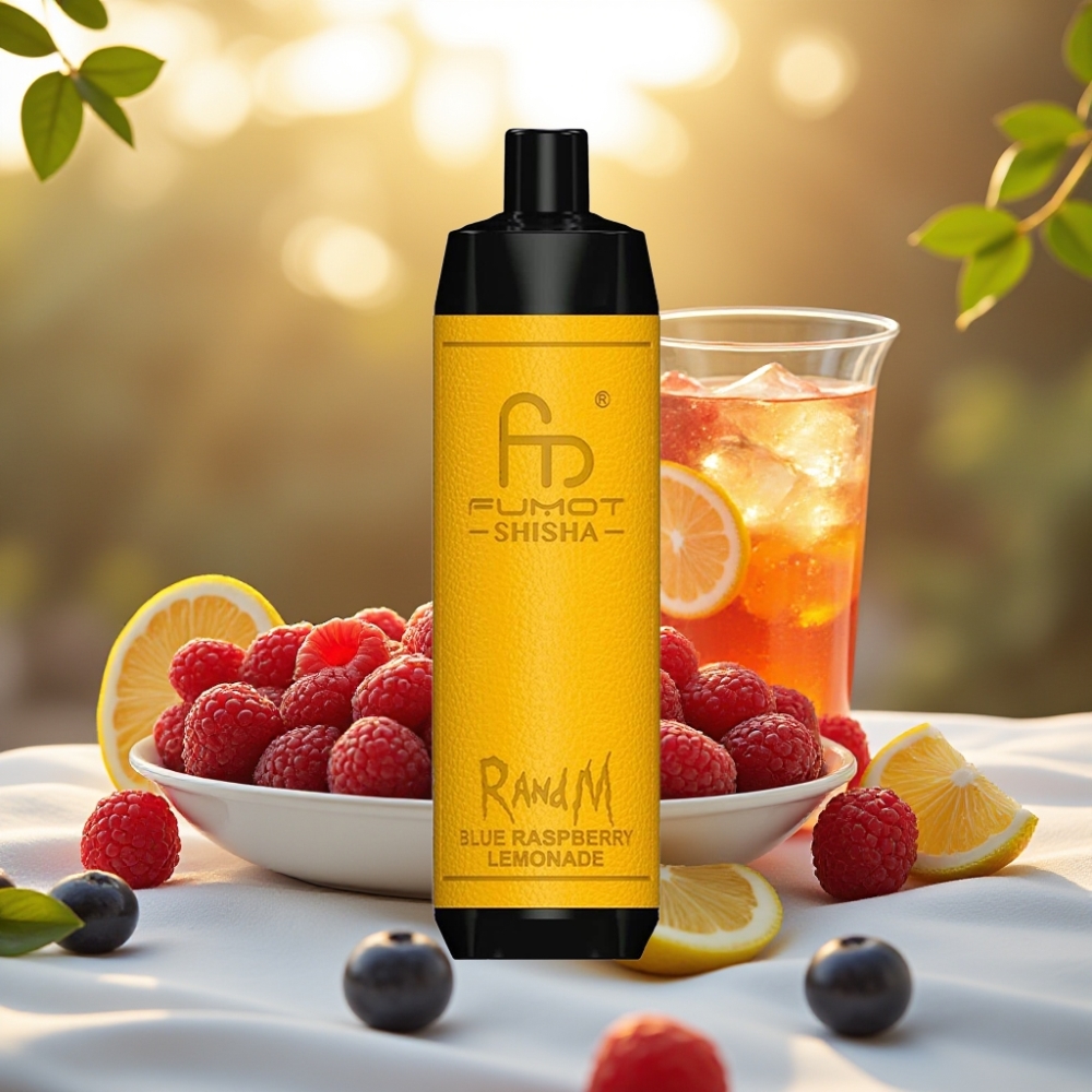 RandM Fumot Shisha E-cigarette Jetable 10000 Puffs Framboise Bleue Citronnée - 18ml, 850mAh, 0.6ohm