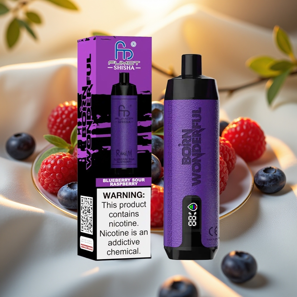 RandM Fumot Shisha Myrtille Framboise Acidulée 10000 Puffs 18ml 0.5% Nicotine