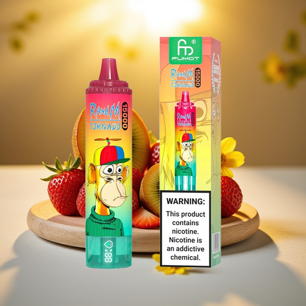 Fumot RandM Tornado 15000 Puffs 25ml 850mah 0.9 Ohm Fraise Kiwi