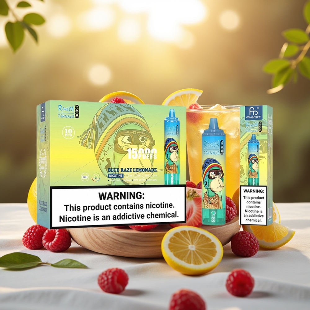 Fumot RandM Tornado 15000 Puffs Blue Razz Lemonade 25ml 850mAh Mesh 0.9 Ohm