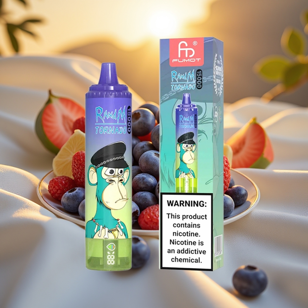 Fumot RandM Tornado 15000 Puffs Bubblegum Myrtille 25ml 850mAh Mesh 0.9 Ohm