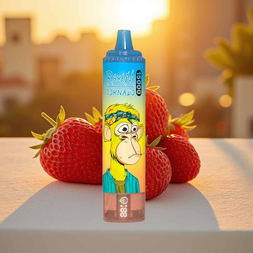 Fumot RandM Tornado 15000 Puffs Fraise 25ml 850mAh Mesh LCD Type-C
