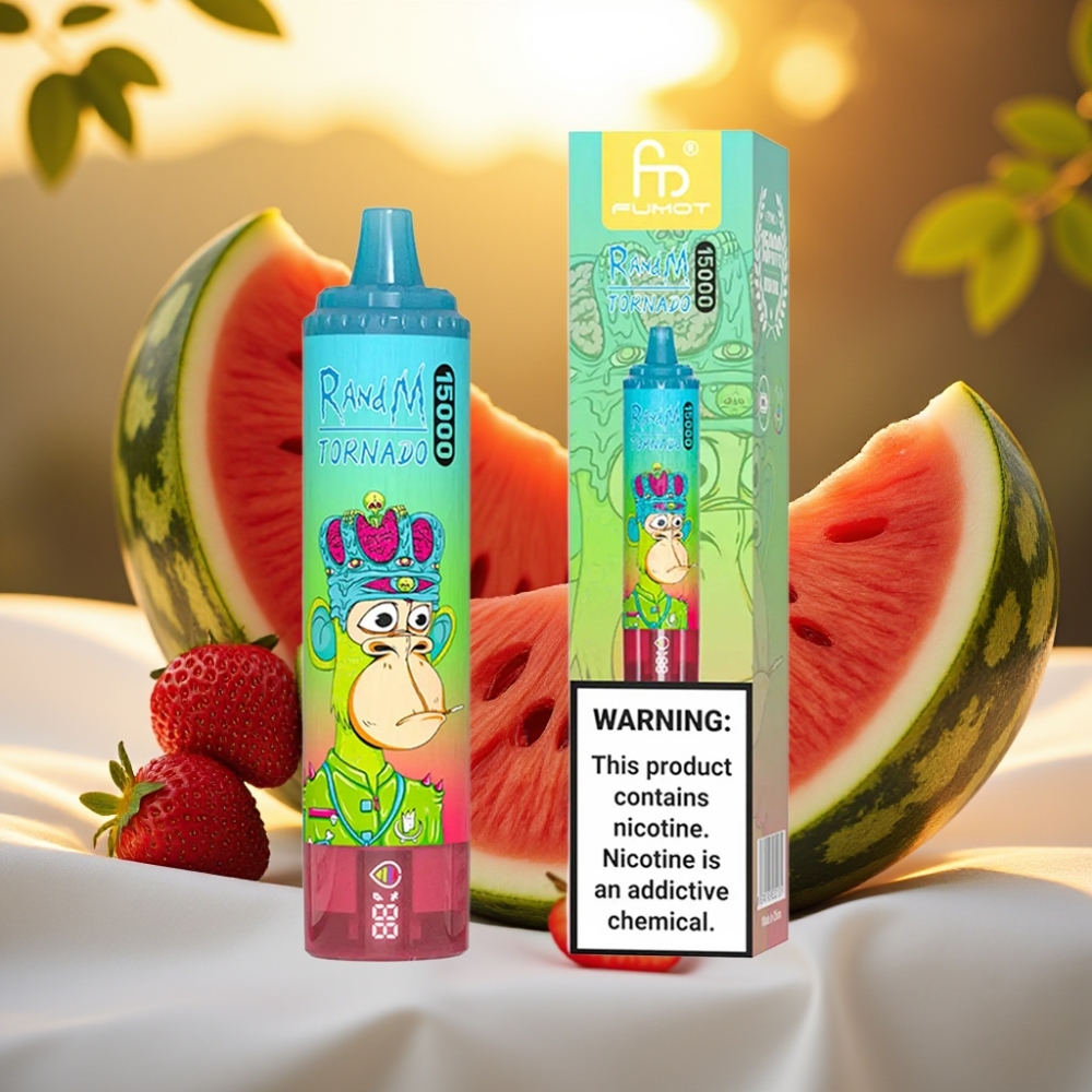 Fumot RandM Tornado 15000 Puffs Fraise Pastèque 25ml 850mAh Mesh Coil