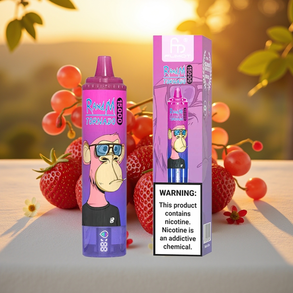 Fumot RandM Tornado 15000 Puffs Fraise Raisin 25ml 850mAh Mesh Coil Type-C LCD