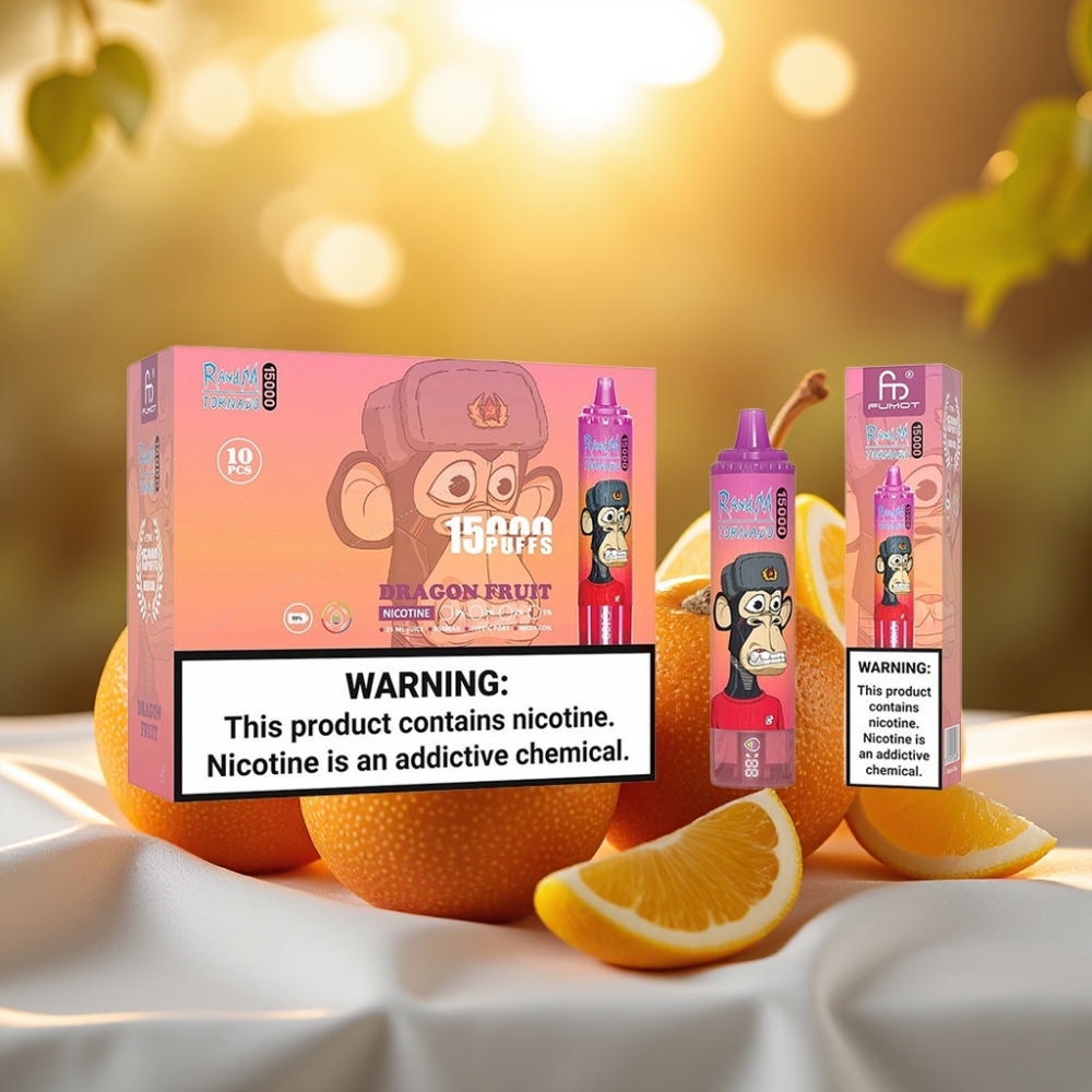 Fumot RandM Tornado 15000 Puffs Fruit du Dragon 25ml 850mAh Mesh Coil Type-C LCD