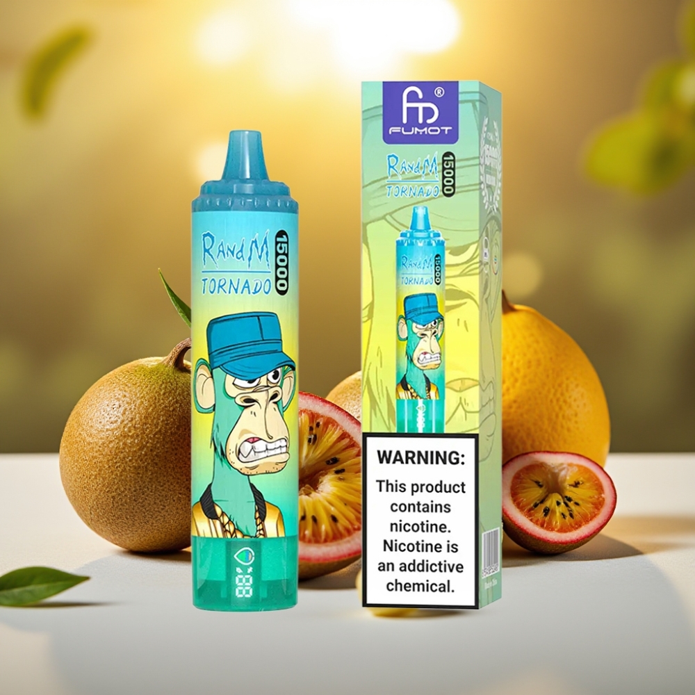 Fumot RandM Tornado 15000 Puffs Kiwi Fruit de la Passion Goyave 25ml 5% Mesh