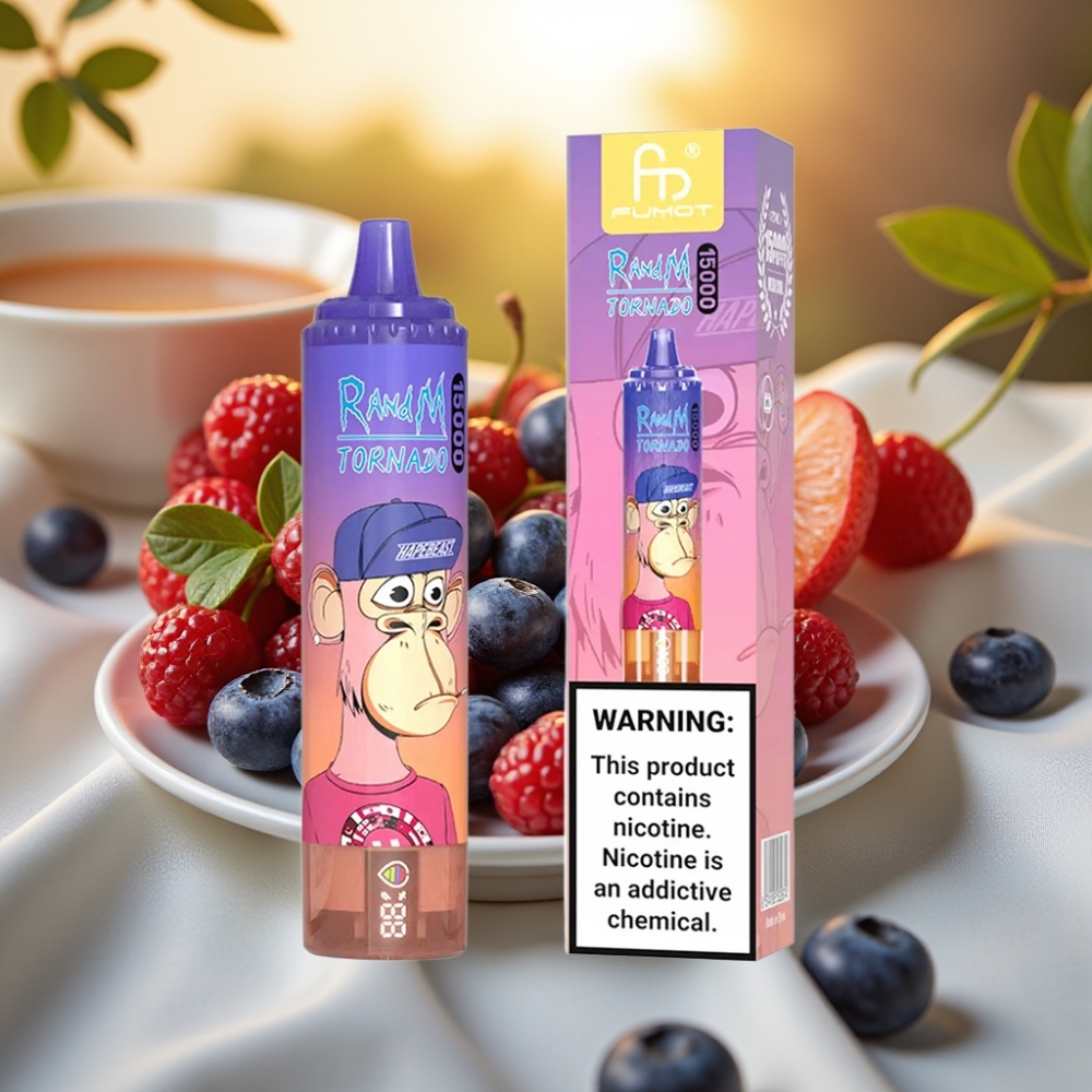 Fumot RandM Tornado 15000 Puffs Myrtille Cerise Cranberry 25ml 850mAh Mesh