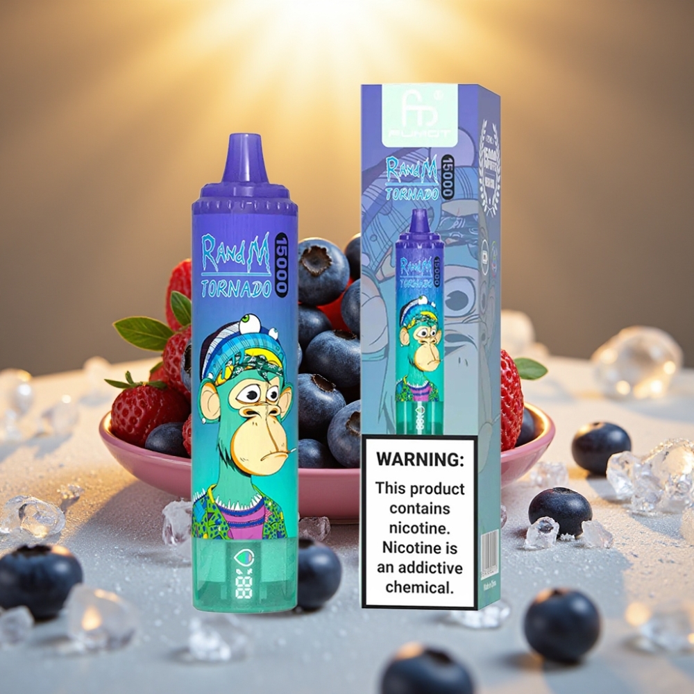 Fumot RandM Tornado 15000 Puffs Myrtille Glacé 25ml 850mAh Mesh Coil