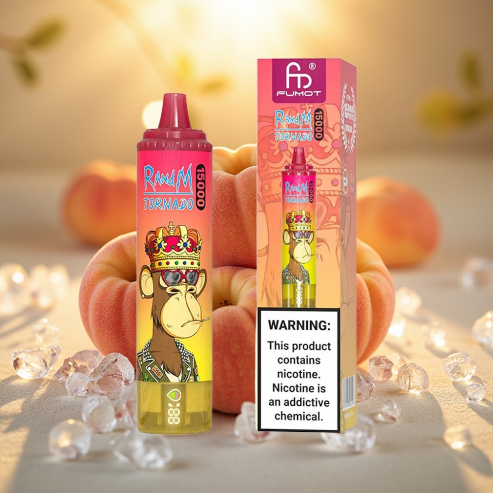 Fumot RandM Tornado 15000 Puffs Pêche Glacée - 25ml, 850mAh, Mesh 0.9Ω