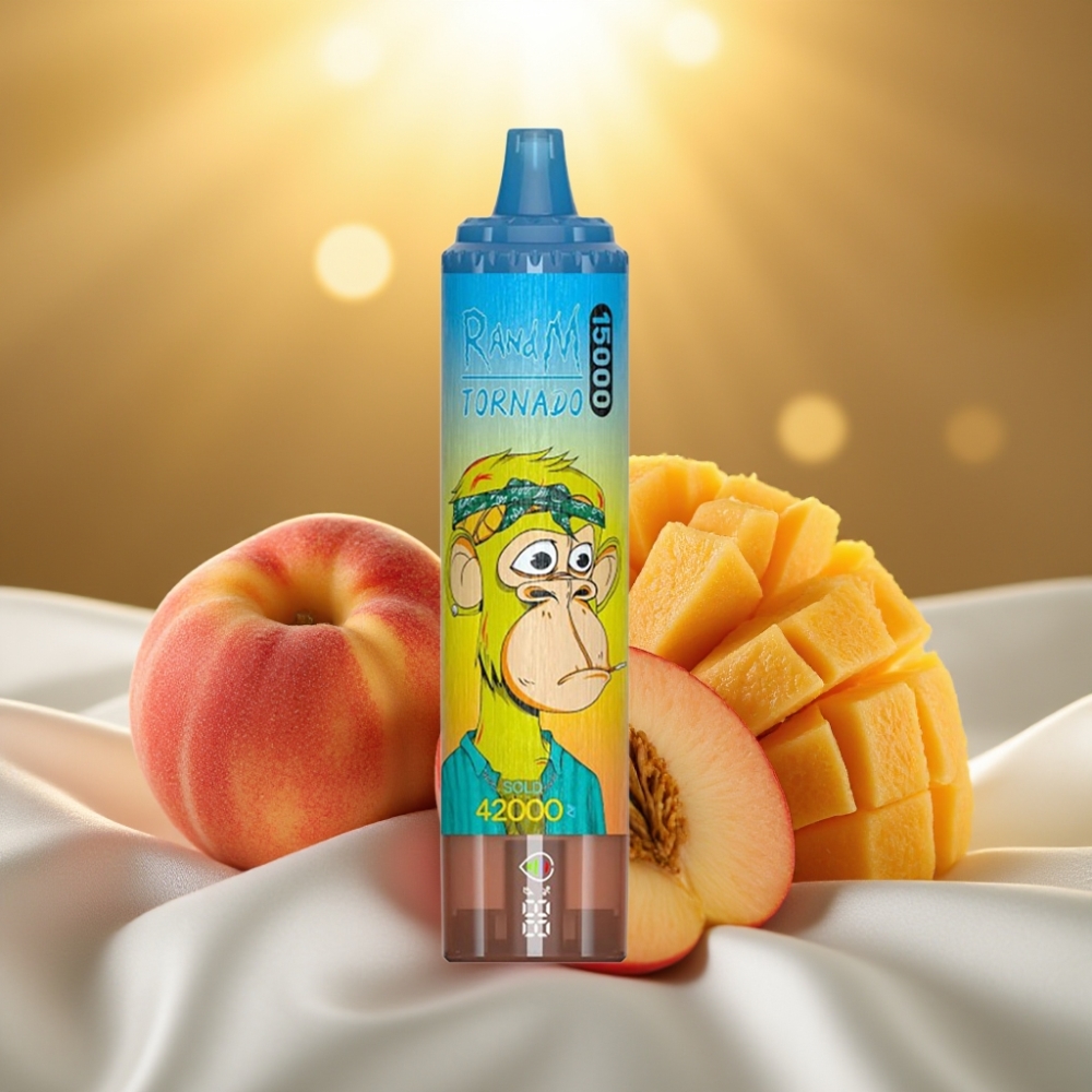 Fumot RandM Tornado 15000 Puffs Pêche Mangue - 25ml, 850mAh, Mesh Coil