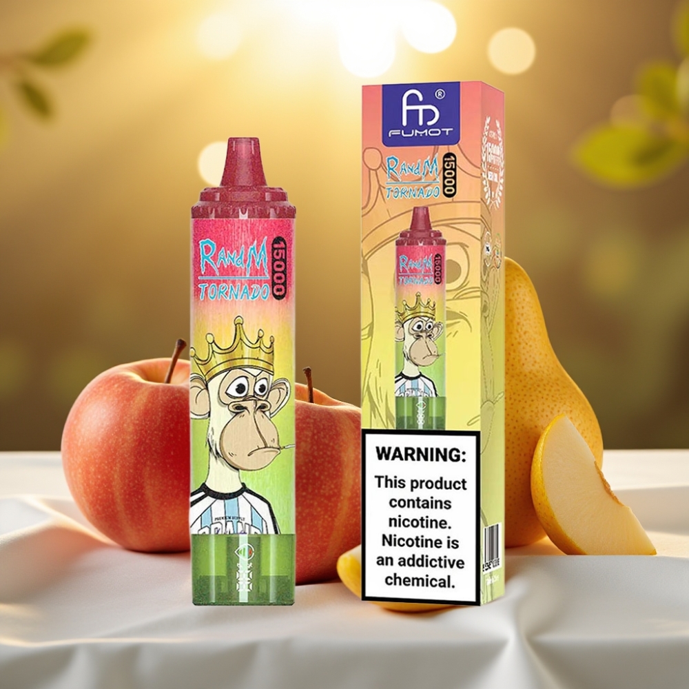 Fumot RandM Tornado 15000 Puffs Pomme Pêche Poire 25ml 850mAh Mesh Coil