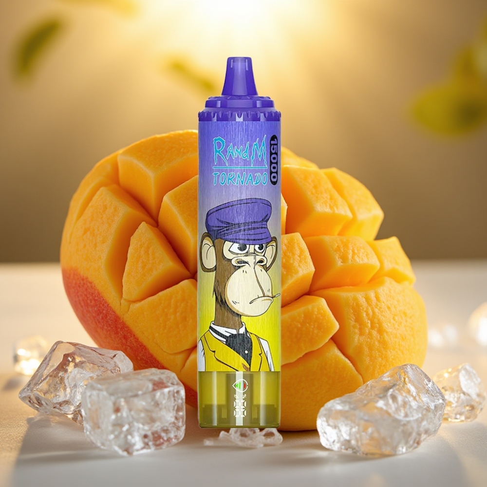 RandM Fumot Tornado 15000 Puffs Mangue Glacée 25ml 850mAh Type-C Mesh Coil