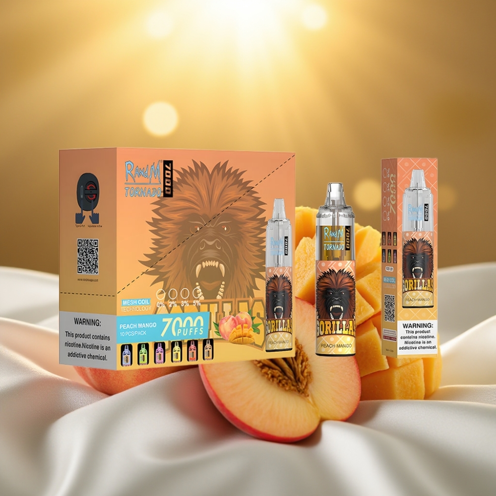 Fumot Tornado 7000 Pêche Mangue 14ML 850MAH Mesh Coil Type-C RGB Air-Adjustable