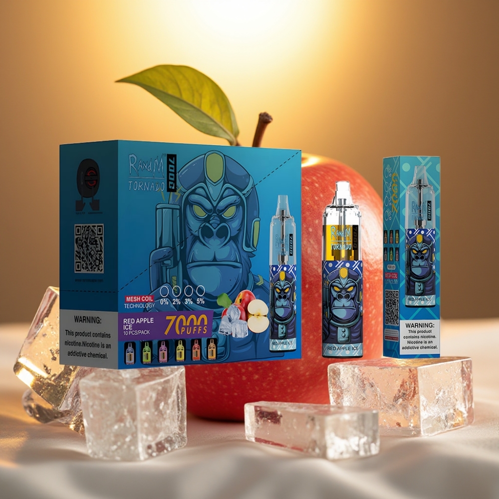 Fumot Tornado 7000 Puff Red Apple Ice 14ML 850MAH Mesh Type-C RGB Air-Adjustable