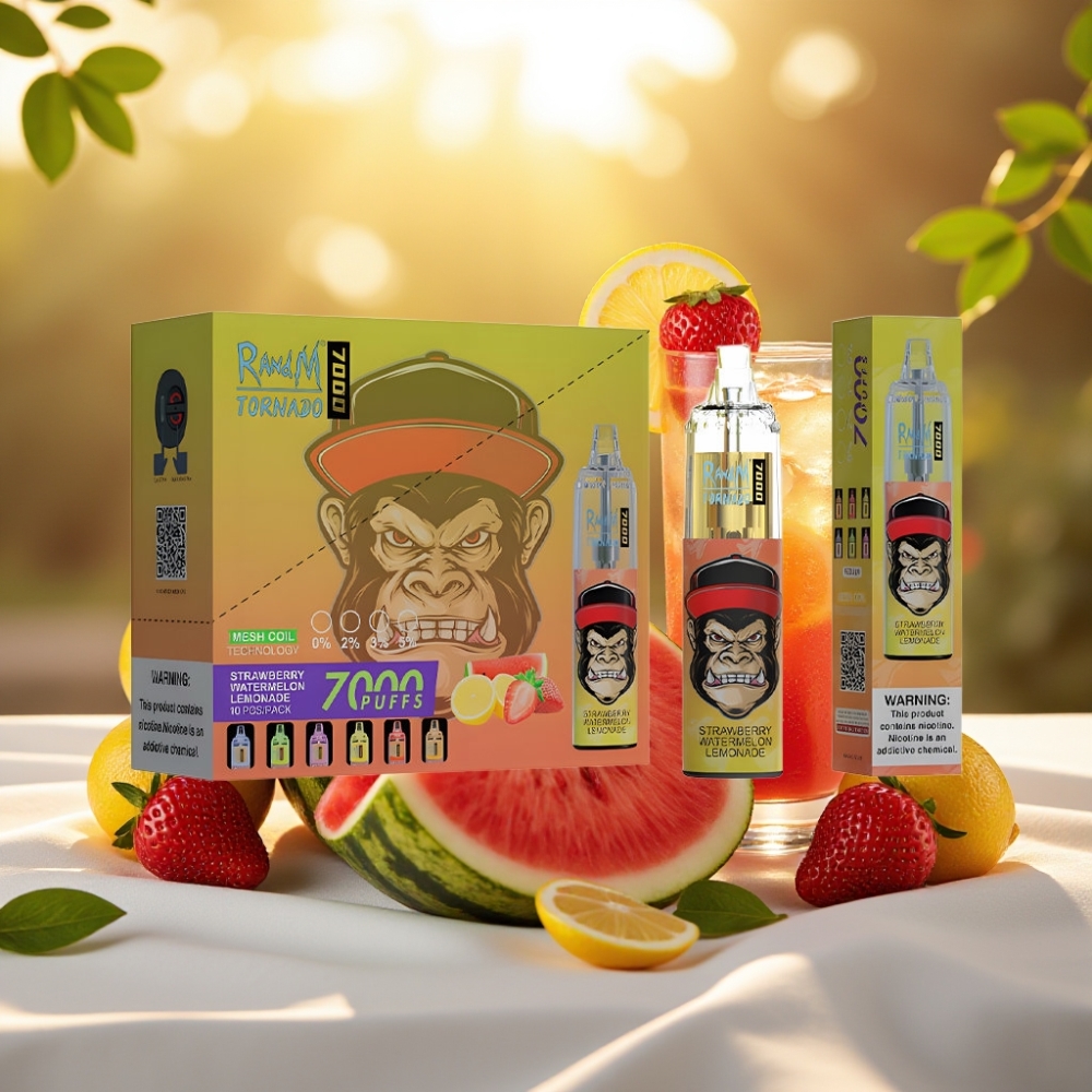 Fumot Tornado 7000 Puffs 14ML 850MAH Type-C Fraise Pastèque Citronnade