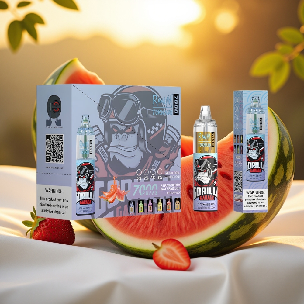 Fumot Tornado 7000 Puffs 14ML Type-C Air-Adjustable Fraise Pastèque