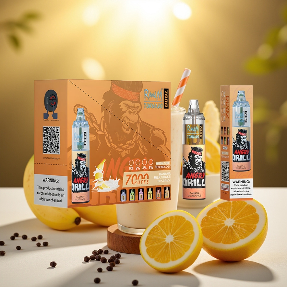 Fumot Tornado 7000 Puffs Disposable Vape Banane Milkshake 14ML 850MAH Mesh Coil