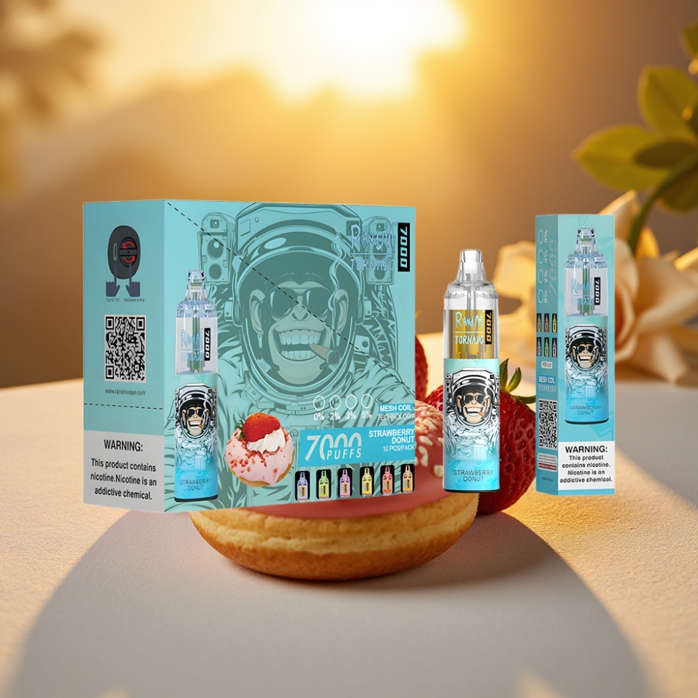 Fumot Tornado 7000 Puffs Disposable Vape Beignet Fraise 14ML 850MAH Mesh