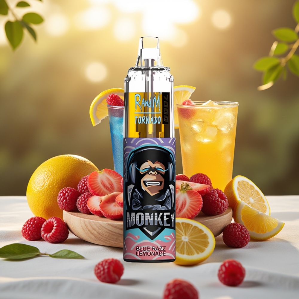 Fumot Tornado 7000 Puffs Disposable Vape Blue Razz Citronnade 14ML 850MAH Mesh