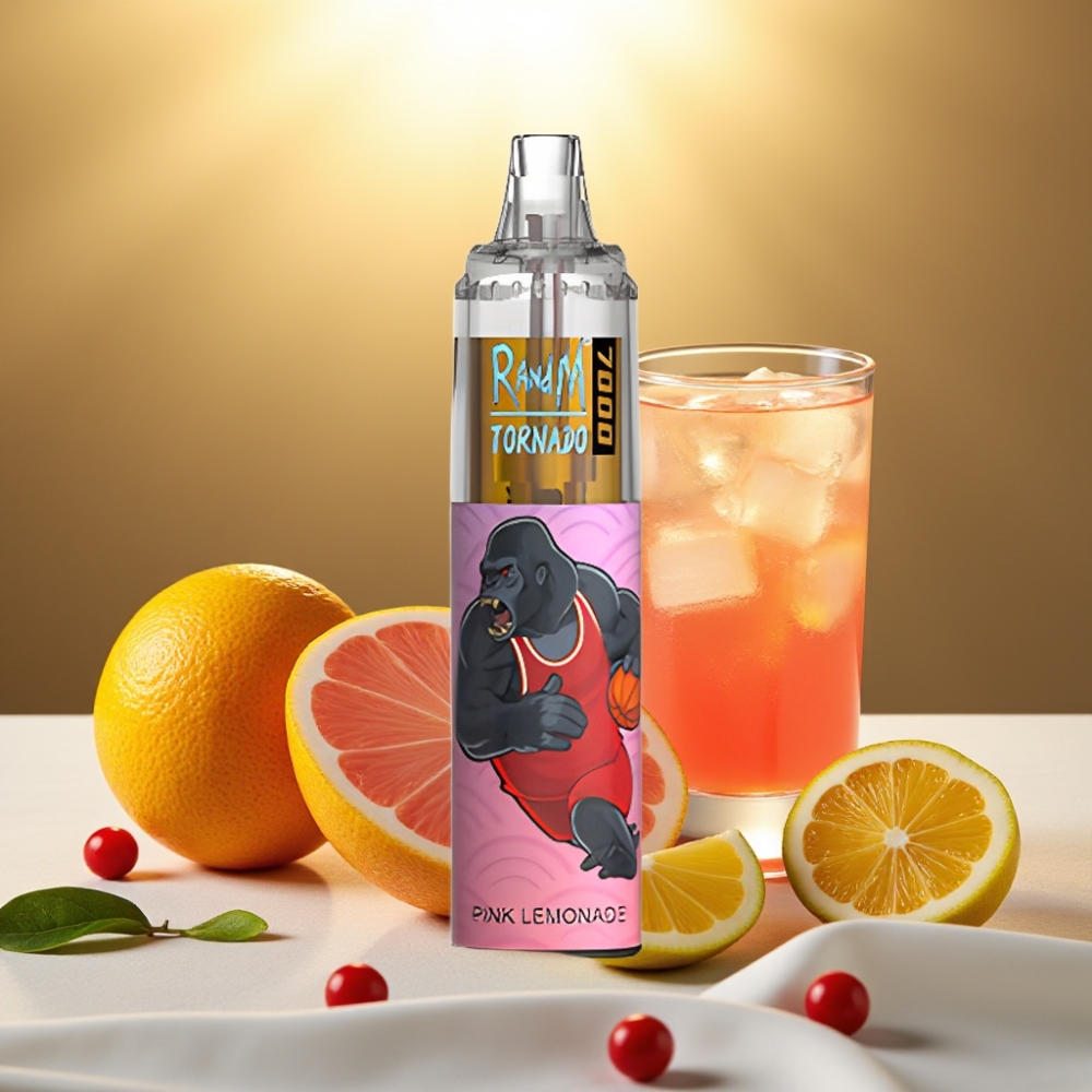 Fumot Tornado 7000 Puffs Disposable Vape Citronnade Rose 14ML 850MAH Mesh