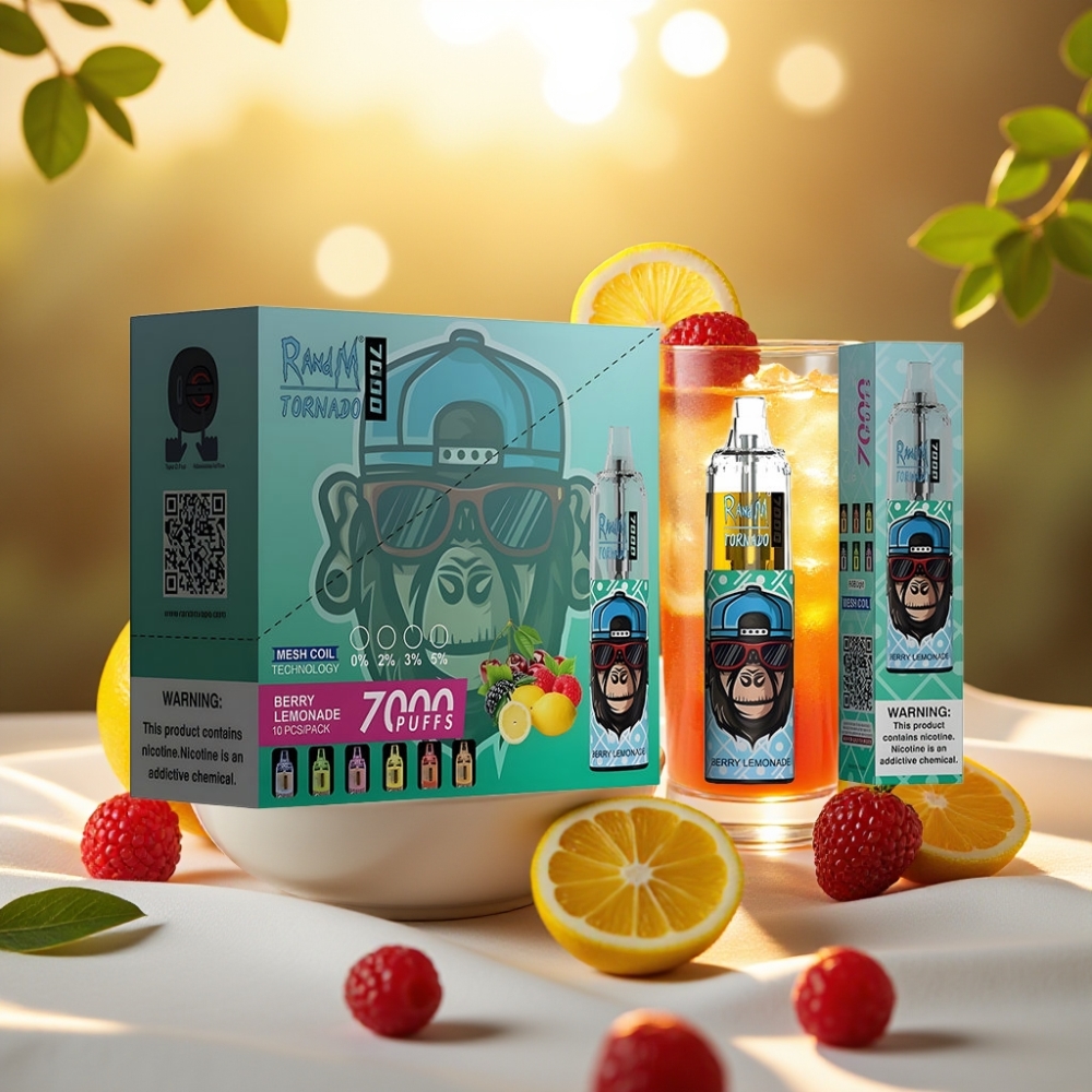 Fumot Tornado 7000 Puffs Disposable Vape Citronnade aux Baies 14ML 850MAH Mesh