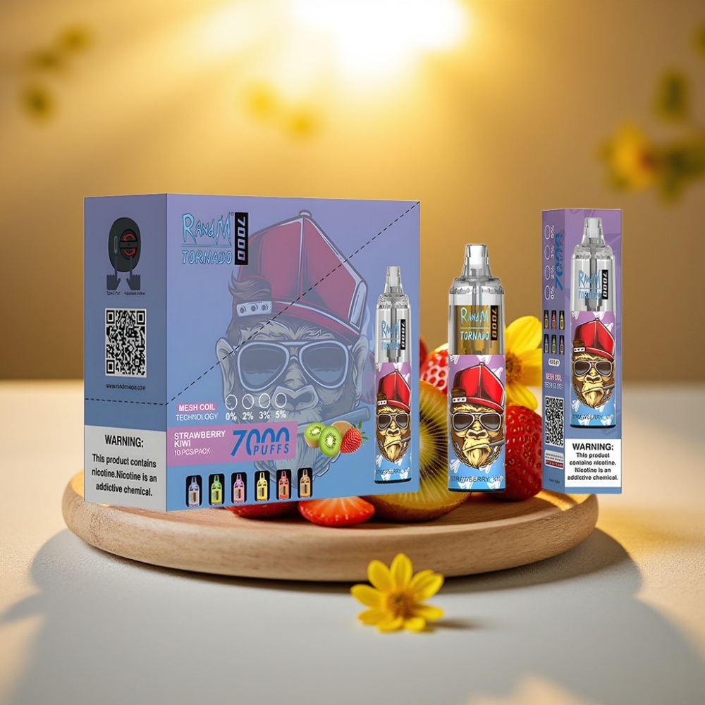 Fumot Tornado 7000 Puffs Disposable Vape Fraise Kiwi 14ML 850MAH Mesh Coil