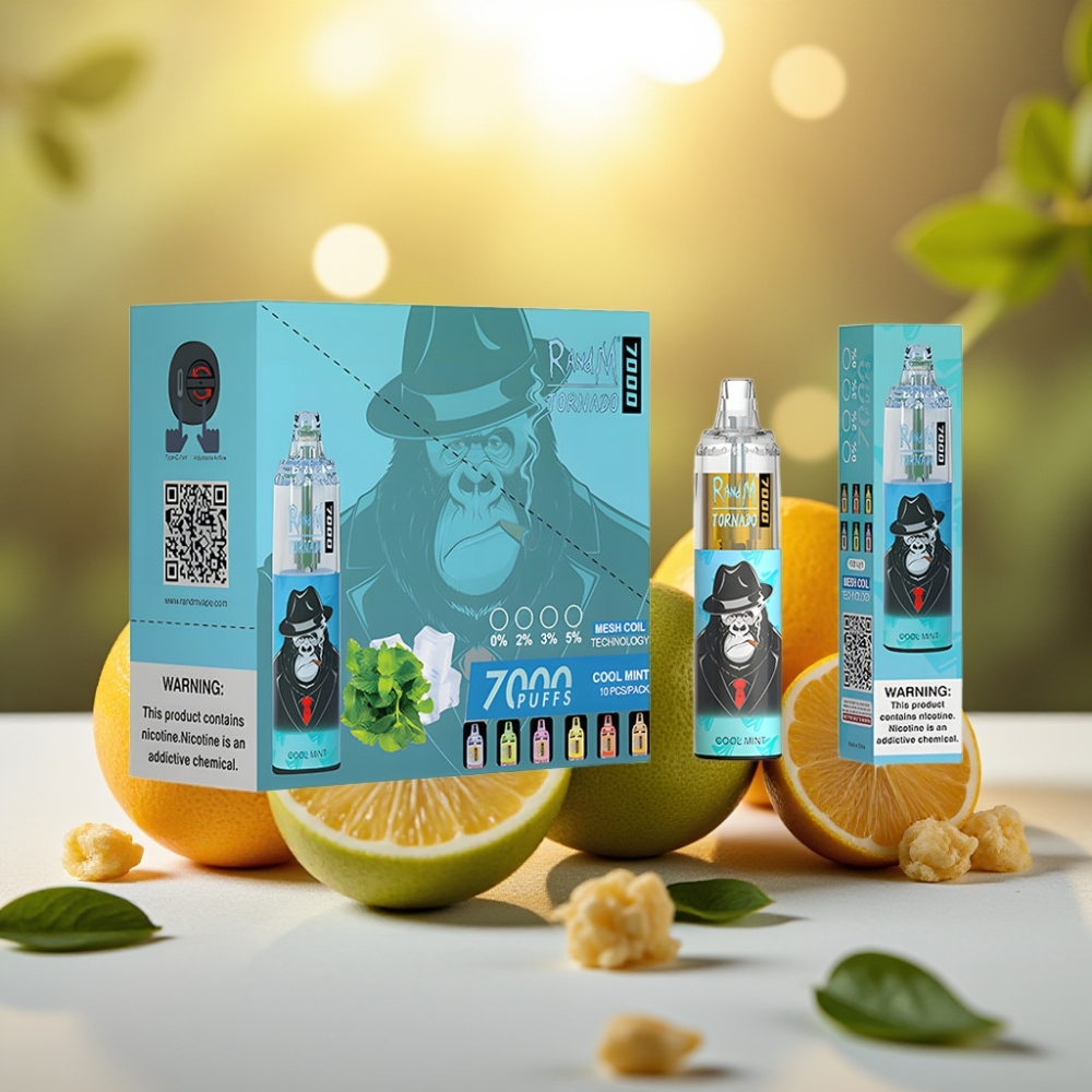 Fumot Tornado 7000 Puffs Disposable Vape Menthe Glacée 14ML 850MAH Mesh Coil