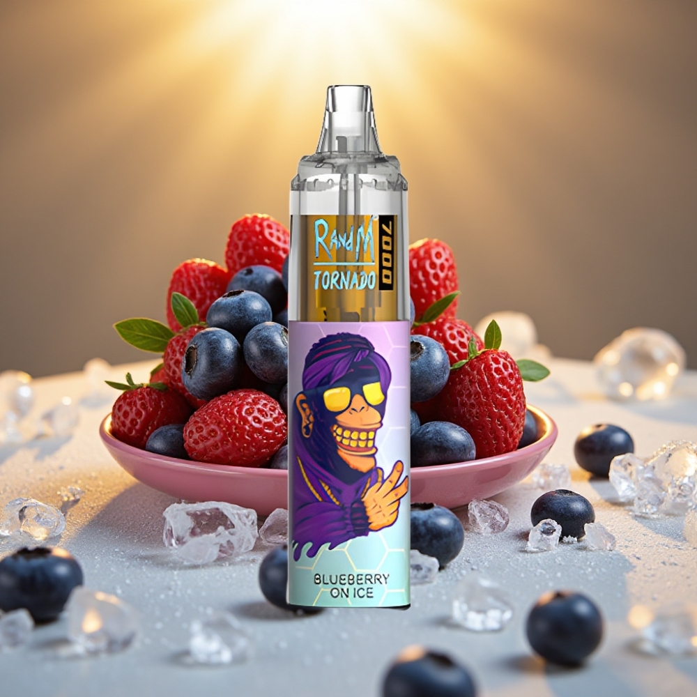 Fumot Tornado 7000 Puffs Disposable Vape Myrtille Glacé 14ML 850MAH Mesh Coil