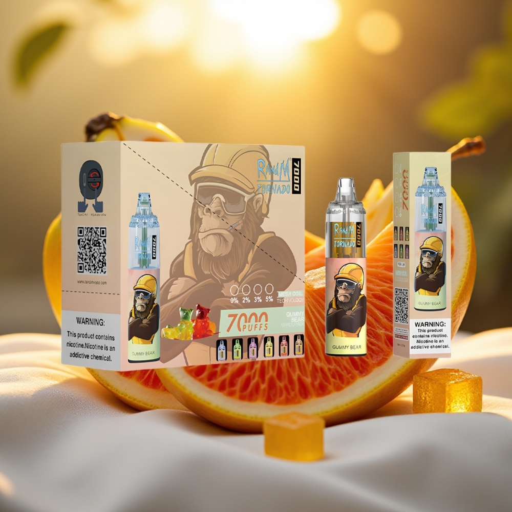 Fumot Tornado 7000 Puffs Disposable Vape Ourson Gélifié 14ML 850MAH Mesh Coil