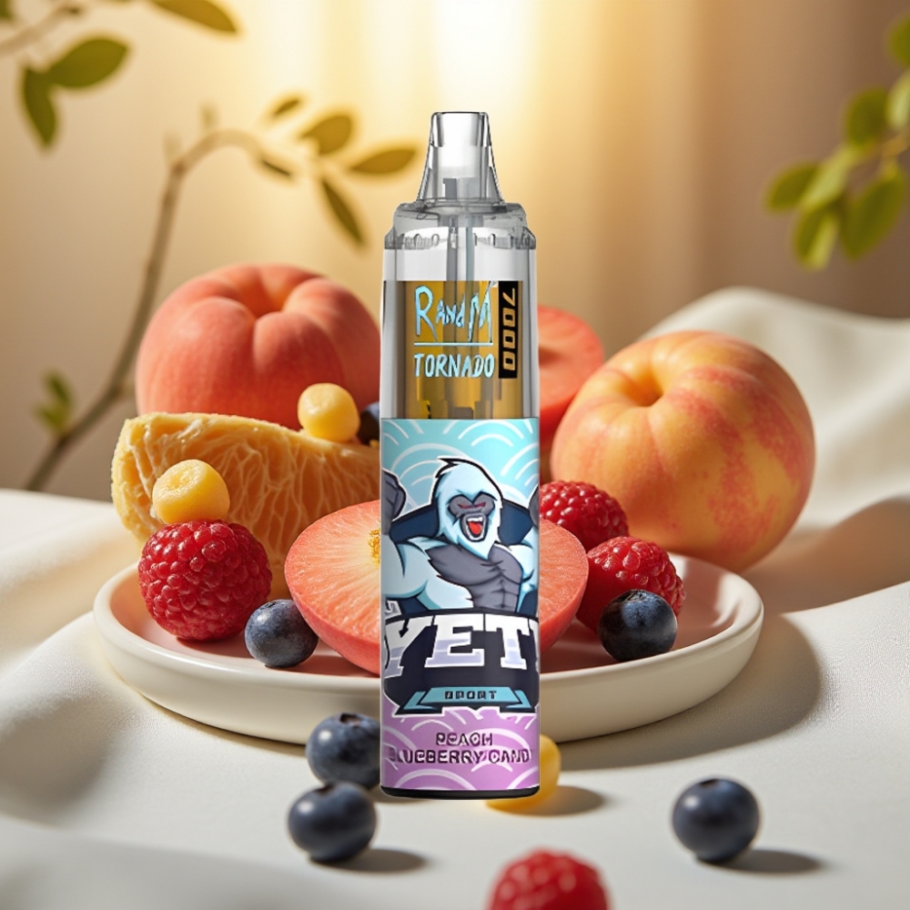 Fumot Tornado 7000 Puffs Disposable Vape Pêche Myrtille Bonbon 14ML 850MAH Mesh