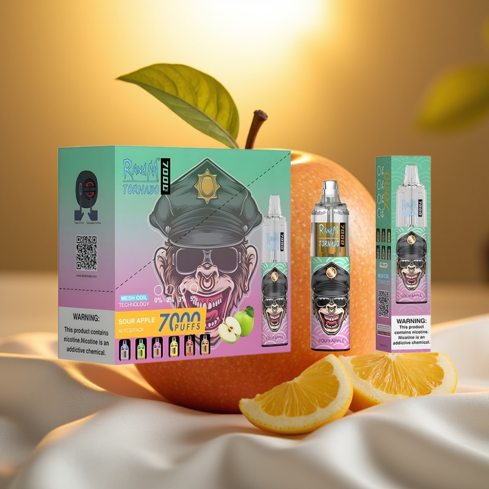 Fumot Tornado 7000 Puffs Disposable Vape Pomme Acidulée 14ML 850MAH Type-C