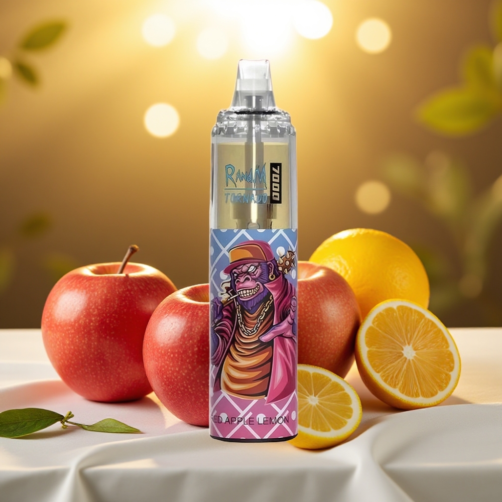 Fumot Tornado 7000 Puffs Disposable Vape Pomme Rouge Citron 14ML 850MAH Mesh