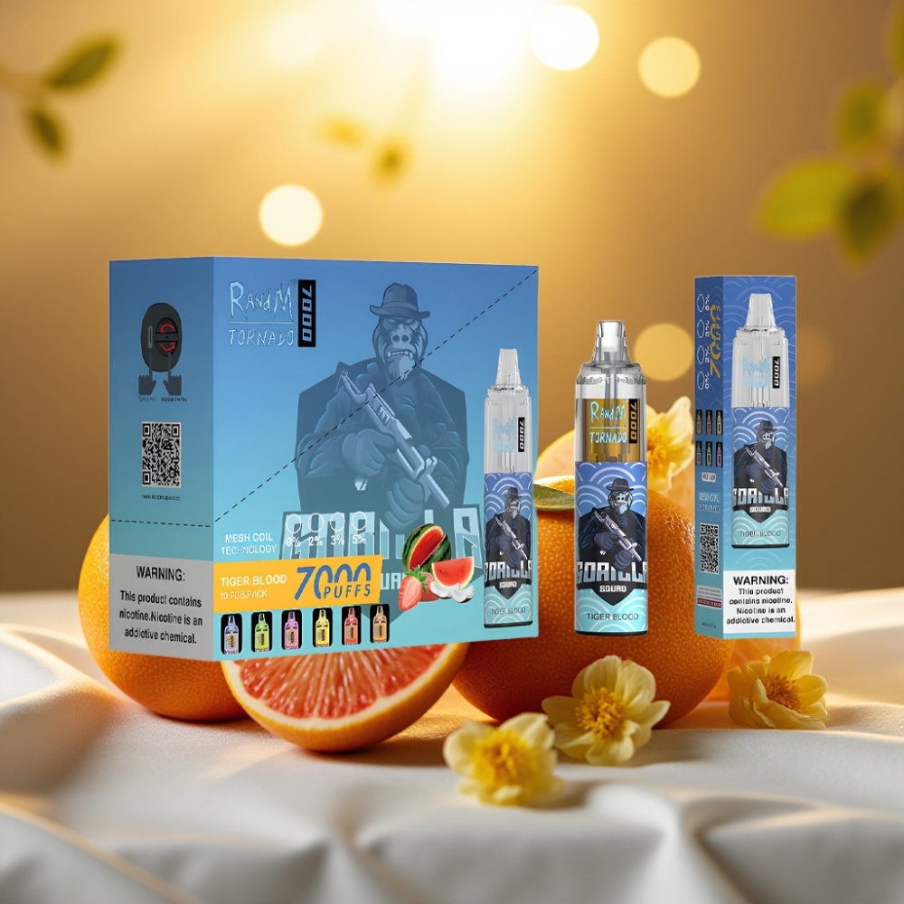Fumot Tornado 7000 Puffs Disposable Vape Sang de Tigre 14ML 850MAH Mesh Coil