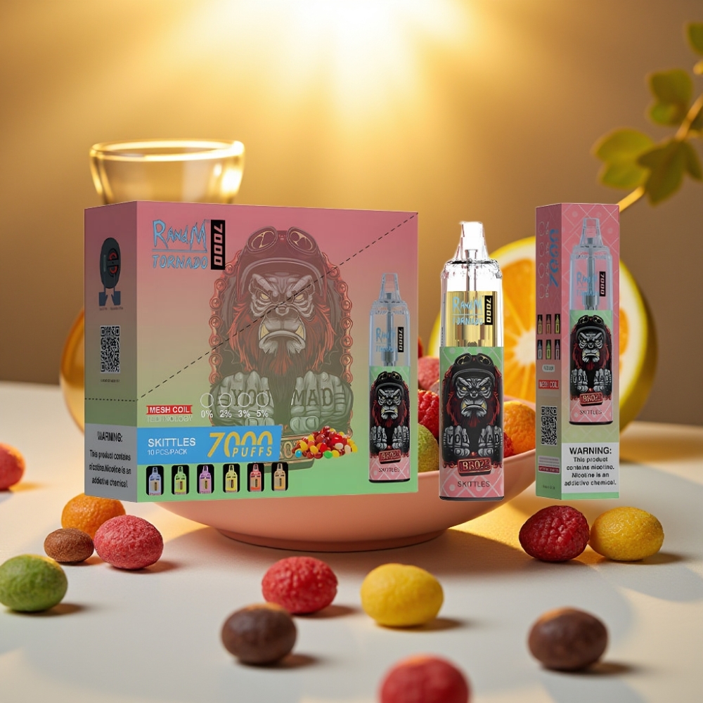 Fumot Tornado 7000 Puffs Disposable Vape Skittles (Arcs-en-ciel) 14ML 850MAH Mesh