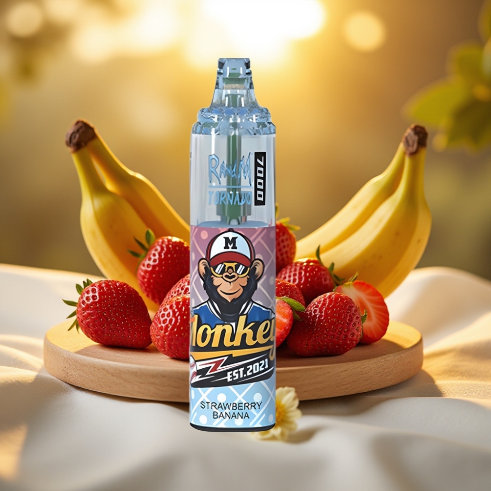 Fumot Tornado 7000 Puffs Fraise Banane 14ML 850MAH Mesh Type-C RGB Air-Adjustable