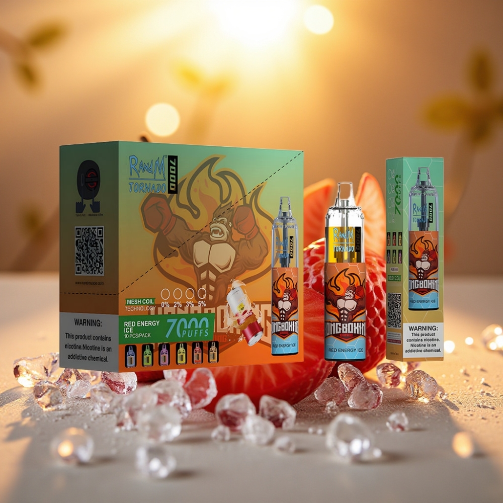 Fumot Tornado 7000 Puffs Glace Énergie Rouge 14ML 850MAH Mesh Type-C