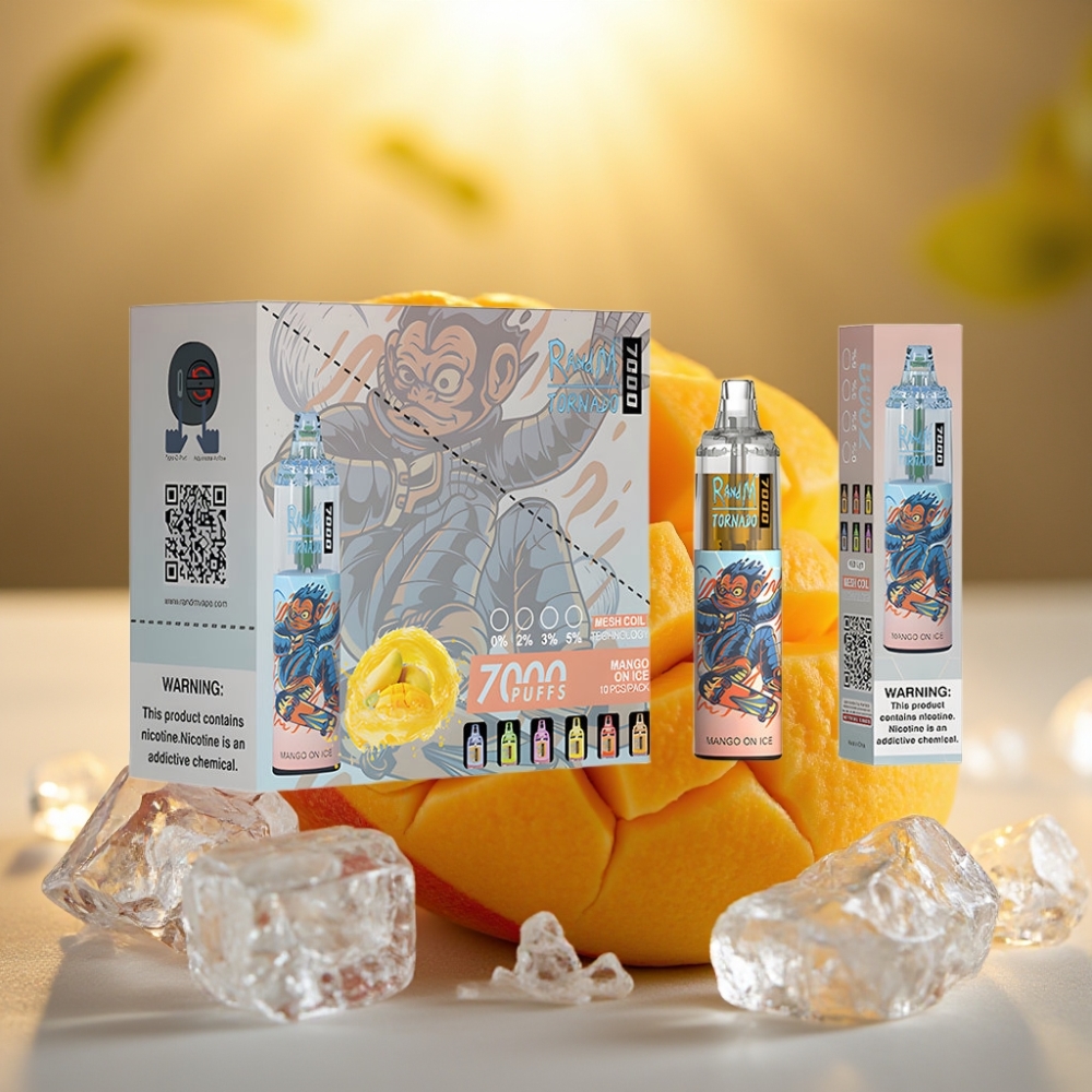 Fumot Tornado 7000 Puffs Mangue Glacé 14ML 850MAH Mesh Coil Type-C RGB