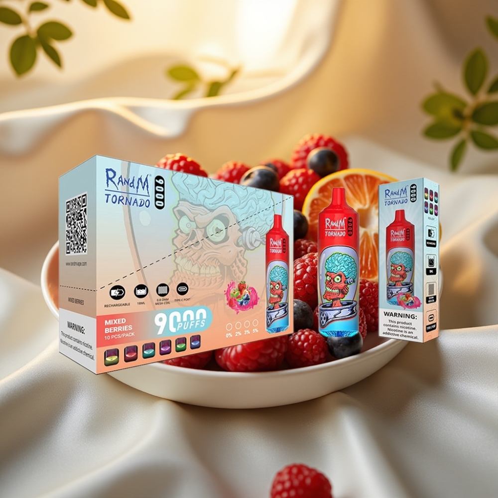 RandM Tornado 9000 Puffs - 18 mL, 850 mAh, Baies Mixtes
