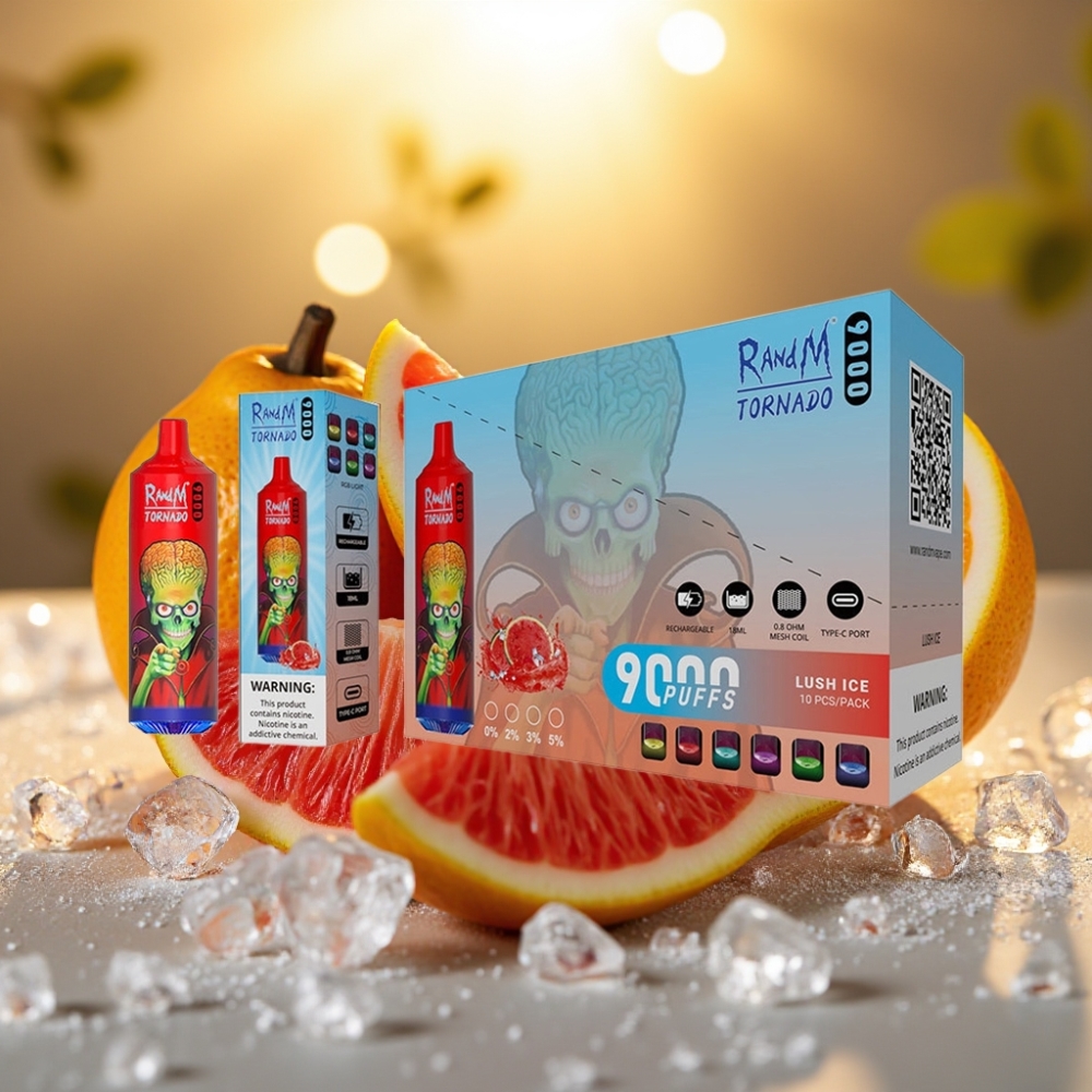 RandM Tornado 9000 Puffs 850mAh 18mL Glace Verte Mesh
