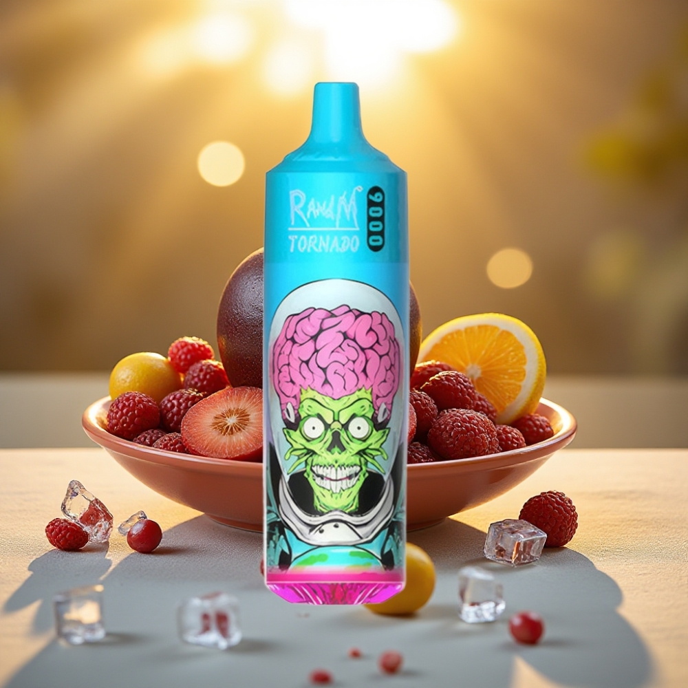 RandM Tornado 9000 Puffs Black Dragon Glace - 18 mL, 850 mAh, Mesh Coil, RGB