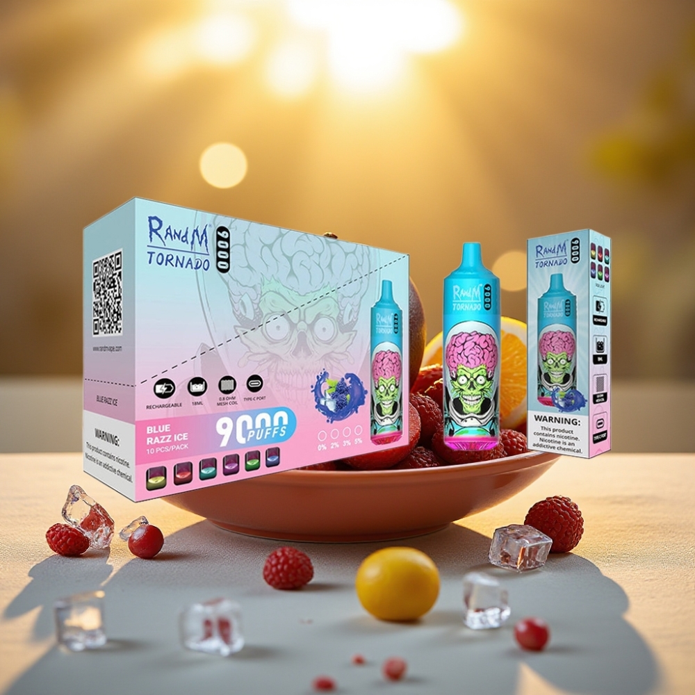 RandM Tornado 9000 Puffs Black Dragon Glace - 18 mL, 850 mAh, Mesh Coil, RGB