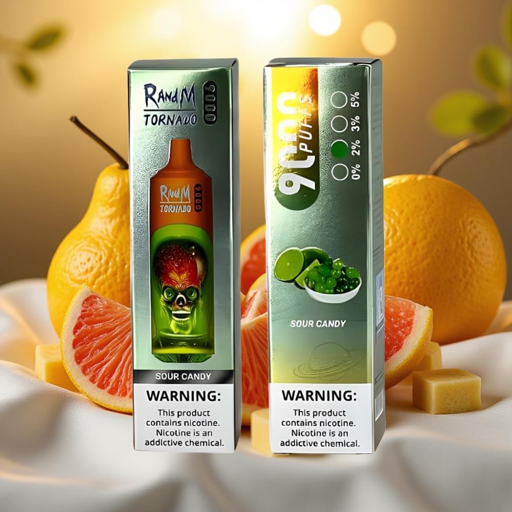 RandM Tornado 9000 Puffs Bonbon Acidulé - 850 mAh, 18 mL, Coil Mesh