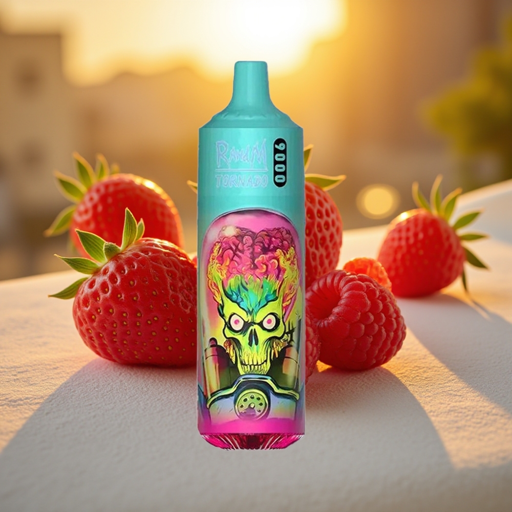 RandM Tornado 9000 Puffs Fraise Framboise - 18 mL, 850 mAh, Mesh Coil, RGB
