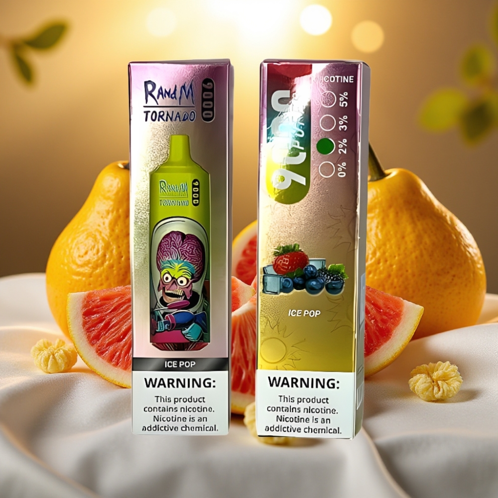 RandM Tornado 9000 Puffs Glace Pop - 850mAh, 18mL, Mesh Coil, RGB Display