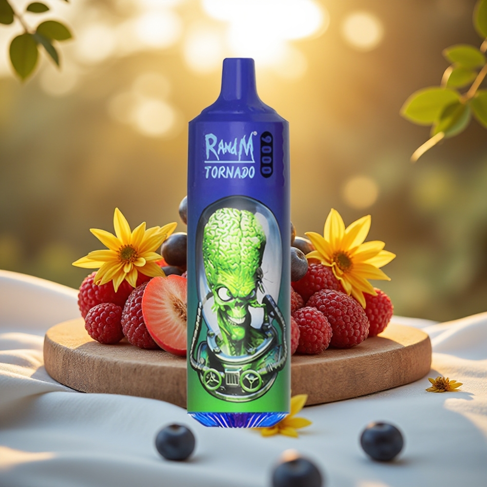 RandM Tornado 9000 Puffs Mr Bleu - 850 mAh Rechargeable, 18 mL, Mesh Coil