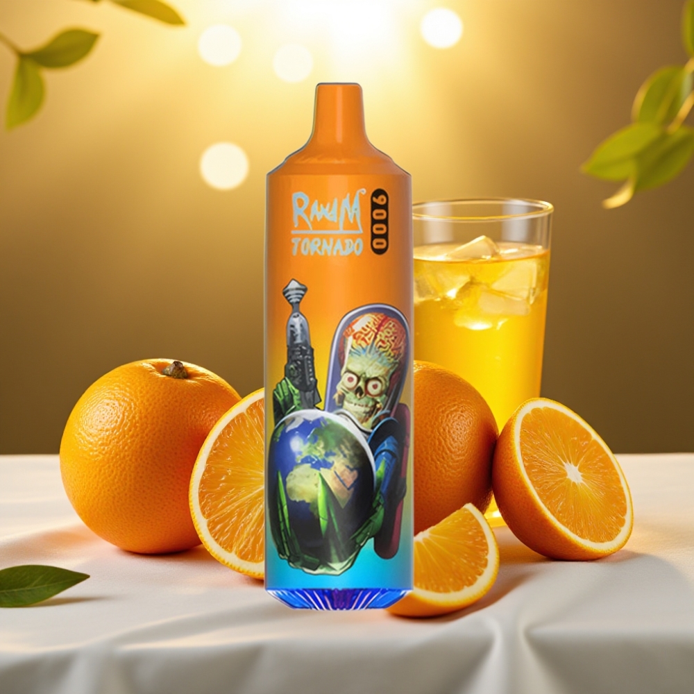 RandM Tornado 9000 Puffs Orange Soda - 850mAh, 18mL, Mesh Coil, RGB Display