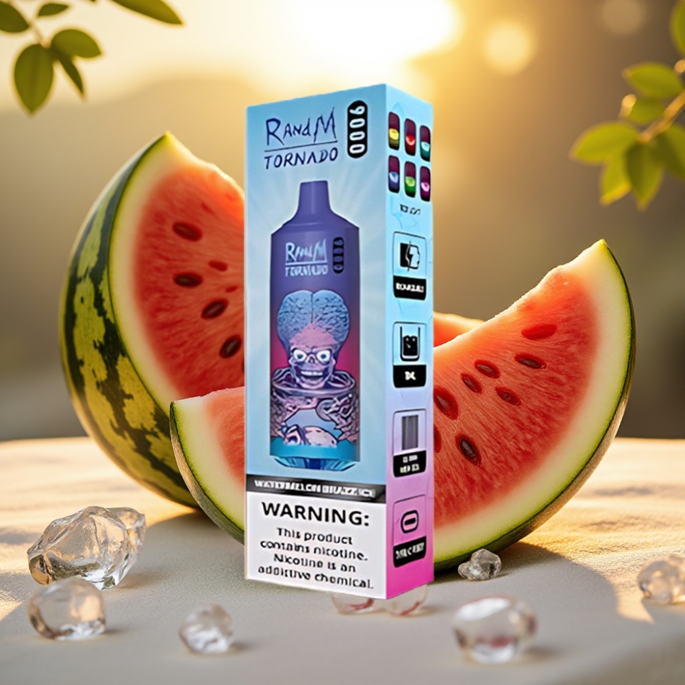 RandM Tornado 9000 Puffs Pastèque Brazz Ice 18 mL 850 mAh Mesh Coil