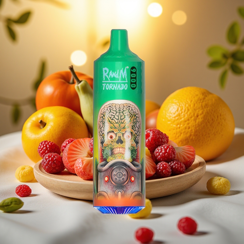 RandM Tornado 9000 Puffs Rainbow Bonbon 18 mL 850 mAh Mesh Coil RGB