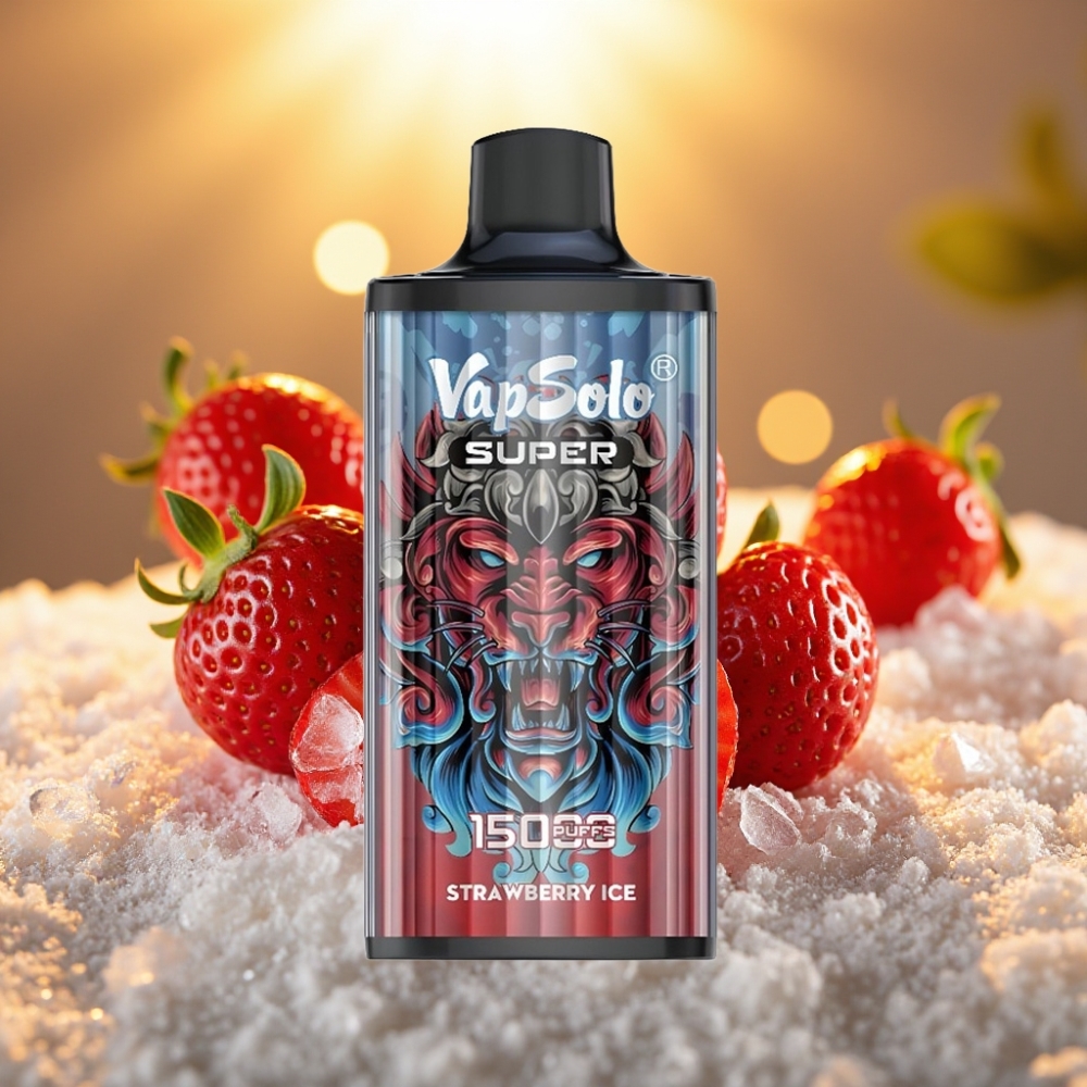 Vapsolo Super 15000 puffs - 40ml, 850mAh, Type-C, Fraise Mentholée