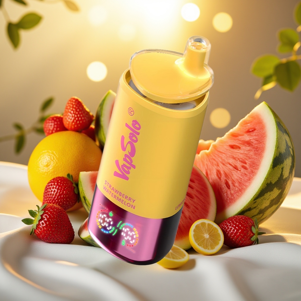 VapSolo Triple 30000 Puffs Fraise Pastèque & Citron Pêche - 40ml, 20/50mg/ml, Type-C